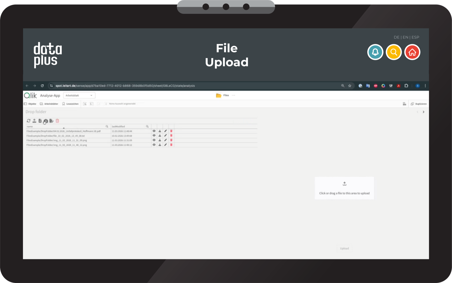 data+ File Upload — Dateien hochladen und verarbeiten direkt in Qlik